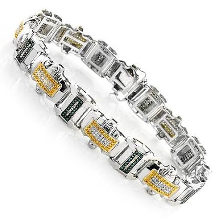 Silver and gold gemstone bracelet