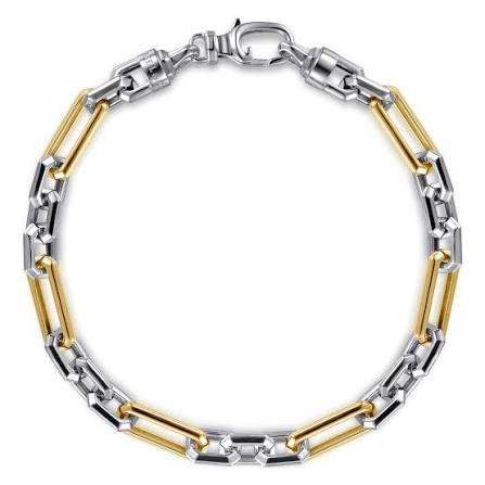 Silver and gold link bracelet