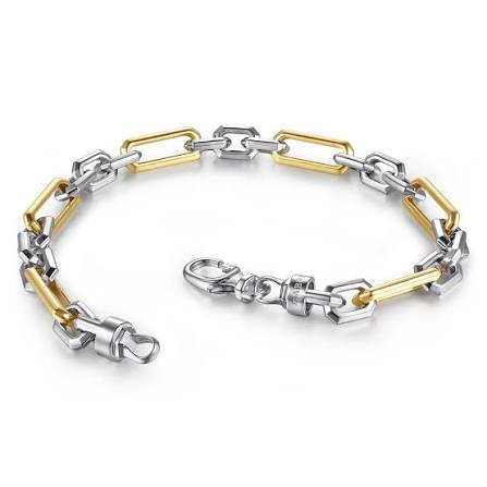 Silver and gold link bracelet