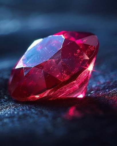 Loose ruby gemstone dramatic lighting