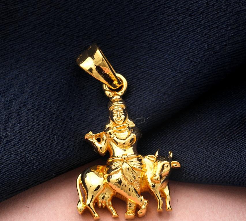 Krishna gold pendant