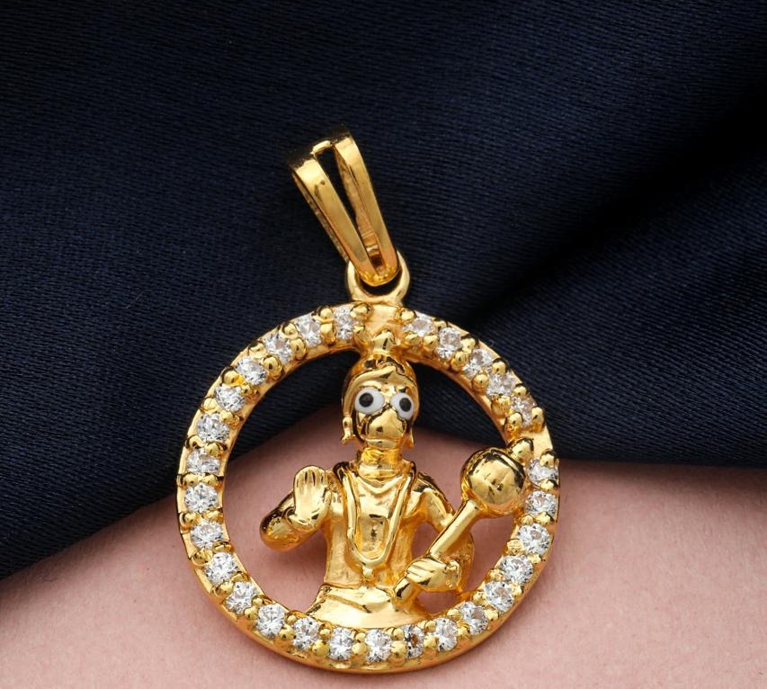 Krishna medallion gold pendant