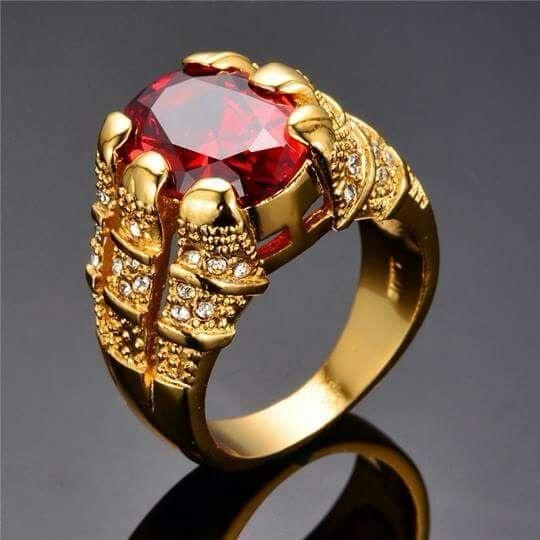 Dramatic ruby gold ring